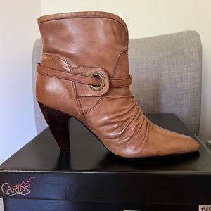 Carlos Women’s Whiskey-Tan Leather ankle boots 7M